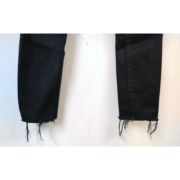 DL1961 Chloe Skinny Girls 10 Jeans Black Waxed Frayed Hems - Picture 3 of 6